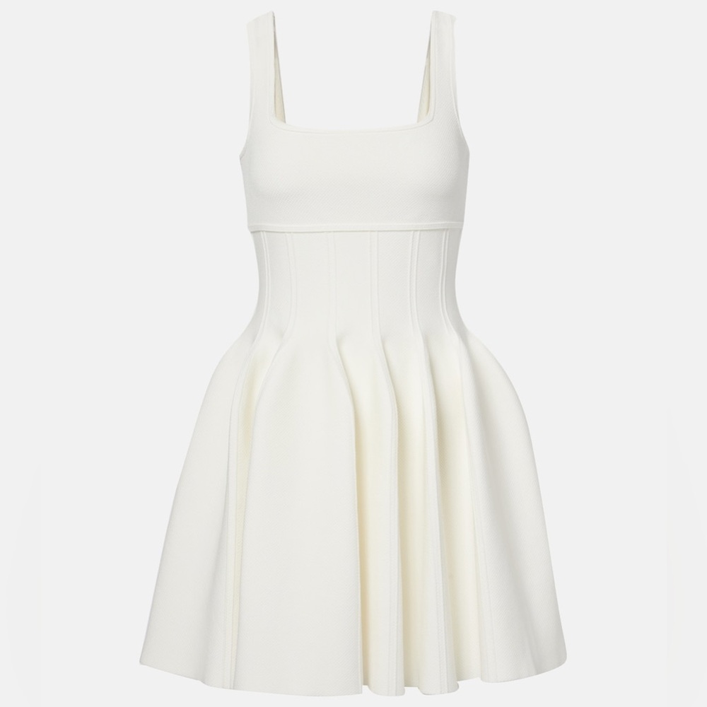 Elegant White Sleeveless Mini Dress